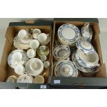 A selection of part tea and dinner wares including Royal Crown Derby, Royal Albert,