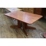 An unusual late 20th Century teak and fruit wood coffee table