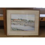 Jason Partner (1922-2005) framed watercolour 'Low Tide Overy Staithe, Norfolk',