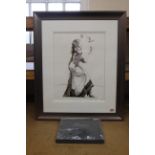A charcoal on paper drawing 'Dancing Hands 11' by Fletcher Sibthorp together with a sealed hardback