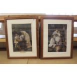 A pair of framed Victorian prints,