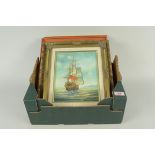 Two oils on board of sailing ships, both signed,
