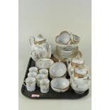 A Japanese egg shell hand painted part tea/coffee set (approx thirty five pieces)