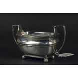 A Georgian silver twin handled sugar bowl (as found), hallmarked London 1808,