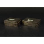 Two silver cigarette boxes,