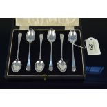 A set of six silver teaspoons, hallmarked Birmingham 1940, maker Elkington & Company,