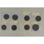 Eight various late 18th/early 19th Century trade tokens including a 1/2 penny, Liverpool 1791,