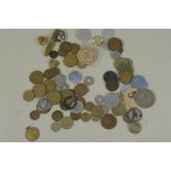 Various gaming and gambling tokens, life saving medallion,