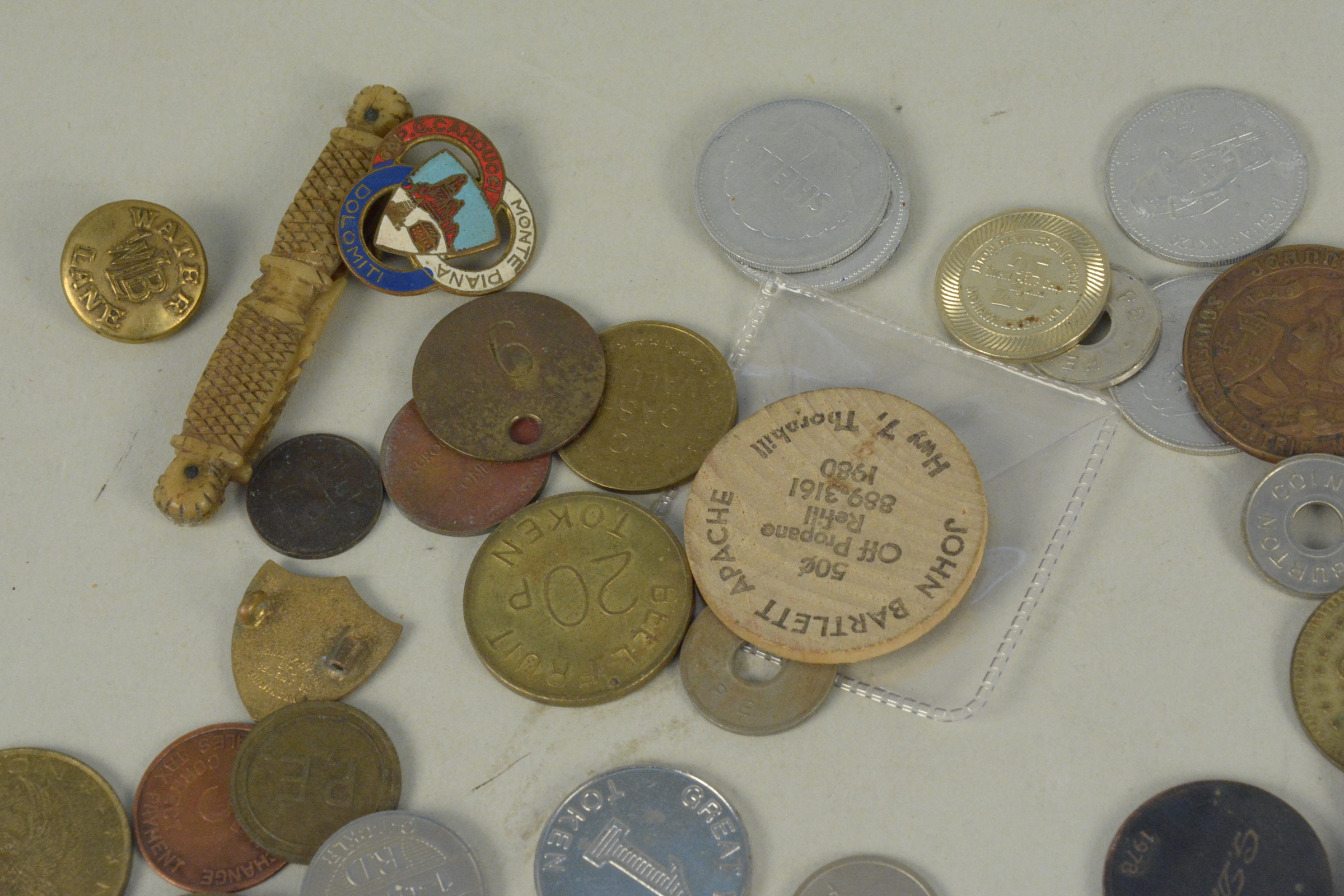 Various gaming and gambling tokens, life saving medallion, - Image 2 of 3