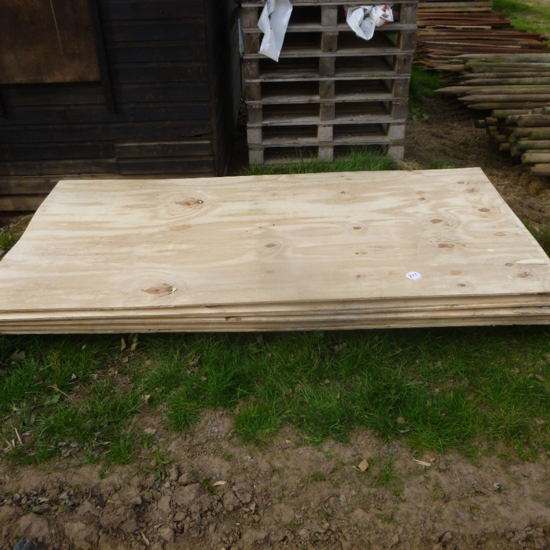 9 x sheets of ply board on pallet 8ft x 4ft