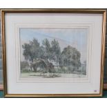 Frank William Baldwin (1899-1984) framed watercolour of The Doctors Garden, Stoven Vicarage,