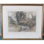 Frank William Baldwin (1899-1984) framed watercolour of The Gull, Stone Lane, Stoven, Suffolk,