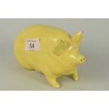 A lemon glaze Wemyss pottery pig,