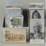 Two small boxes of mixed postcards, some early 20th Century,