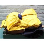 A quantity of waterproof clothing, yachting boots,
