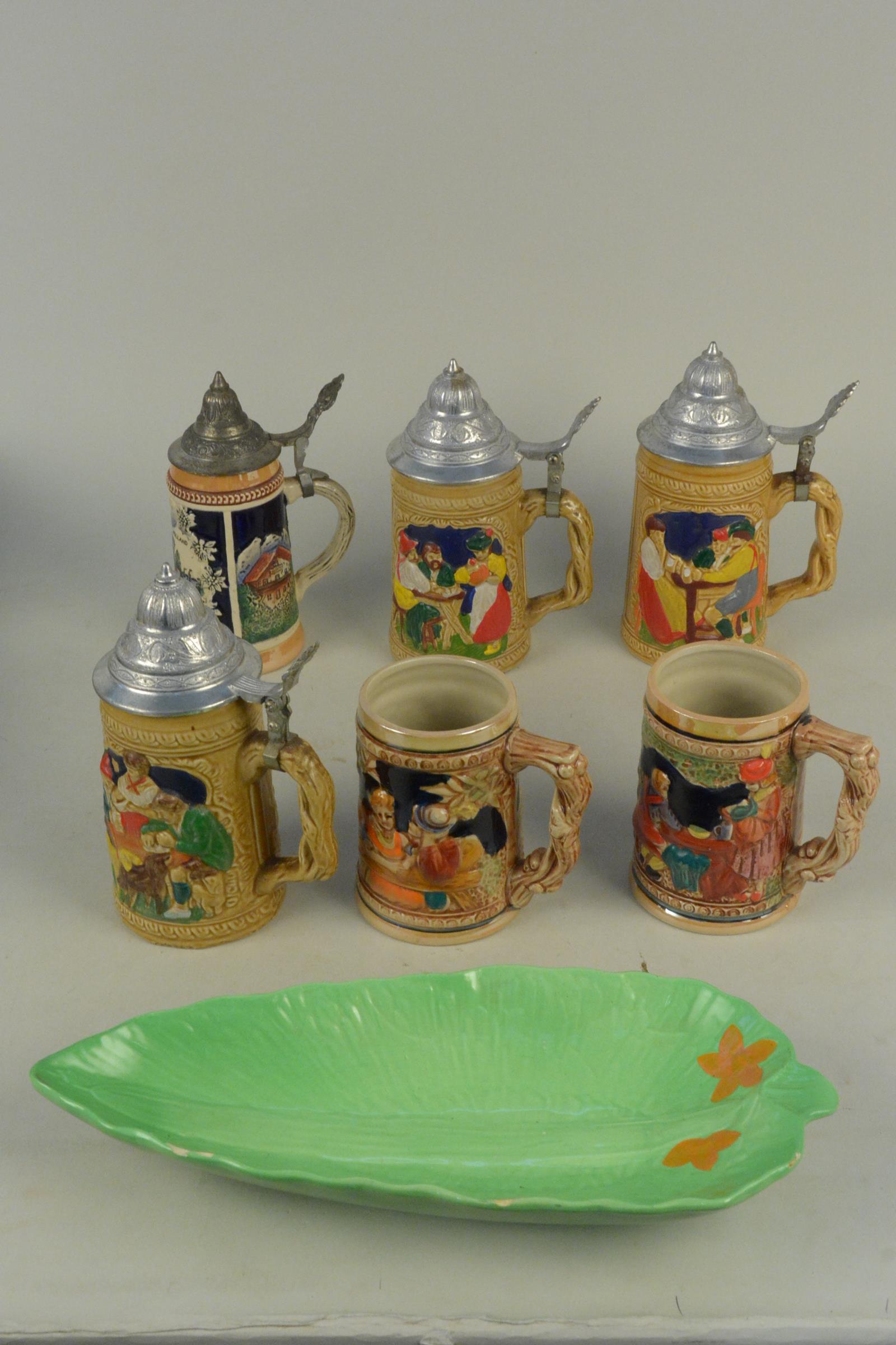 A mixed lot comprising various lidded steins and mugs, - Image 2 of 3