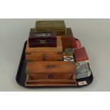 A selection of wooden boxes,