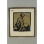 William Nicholson, framed lithograph after woodblock print of Sir Henry Irving, 23cm x 26.