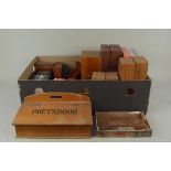 A good box of mixed mainly wooden boxes, some to house playing cards,