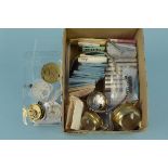 Assorted pocket watch and wristwatch movements including three glass ball cases plus assorted watch