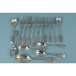 A quantity of Victorian silver cutlery, all hallmarked 1863, 1864 and 1865,