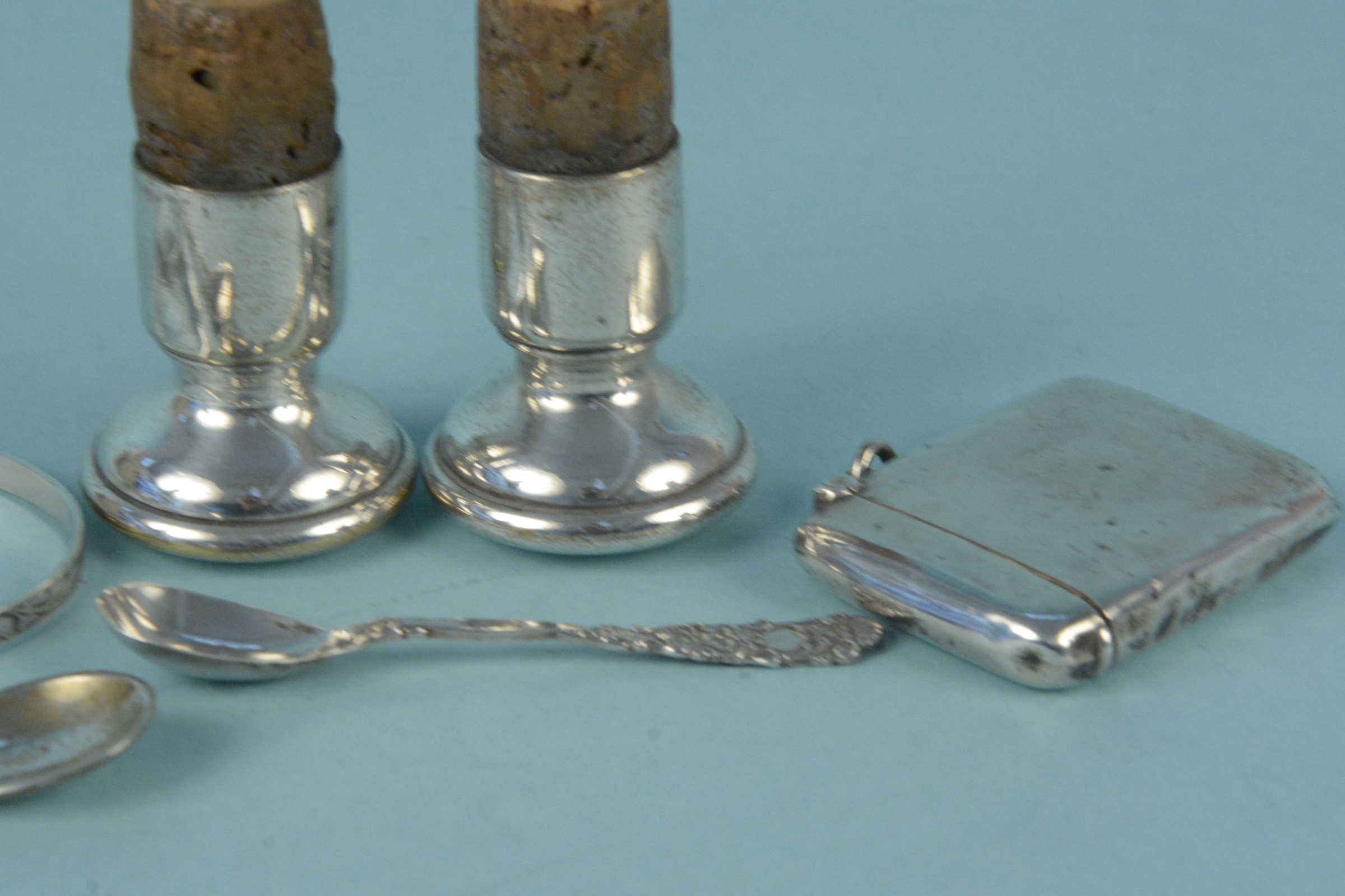 Two WMF bottle stoppers, two childs silver bangles, - Image 3 of 3