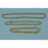 Three 9ct gold necklaces in various styles,