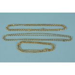 Three 9ct gold necklaces in various styles,