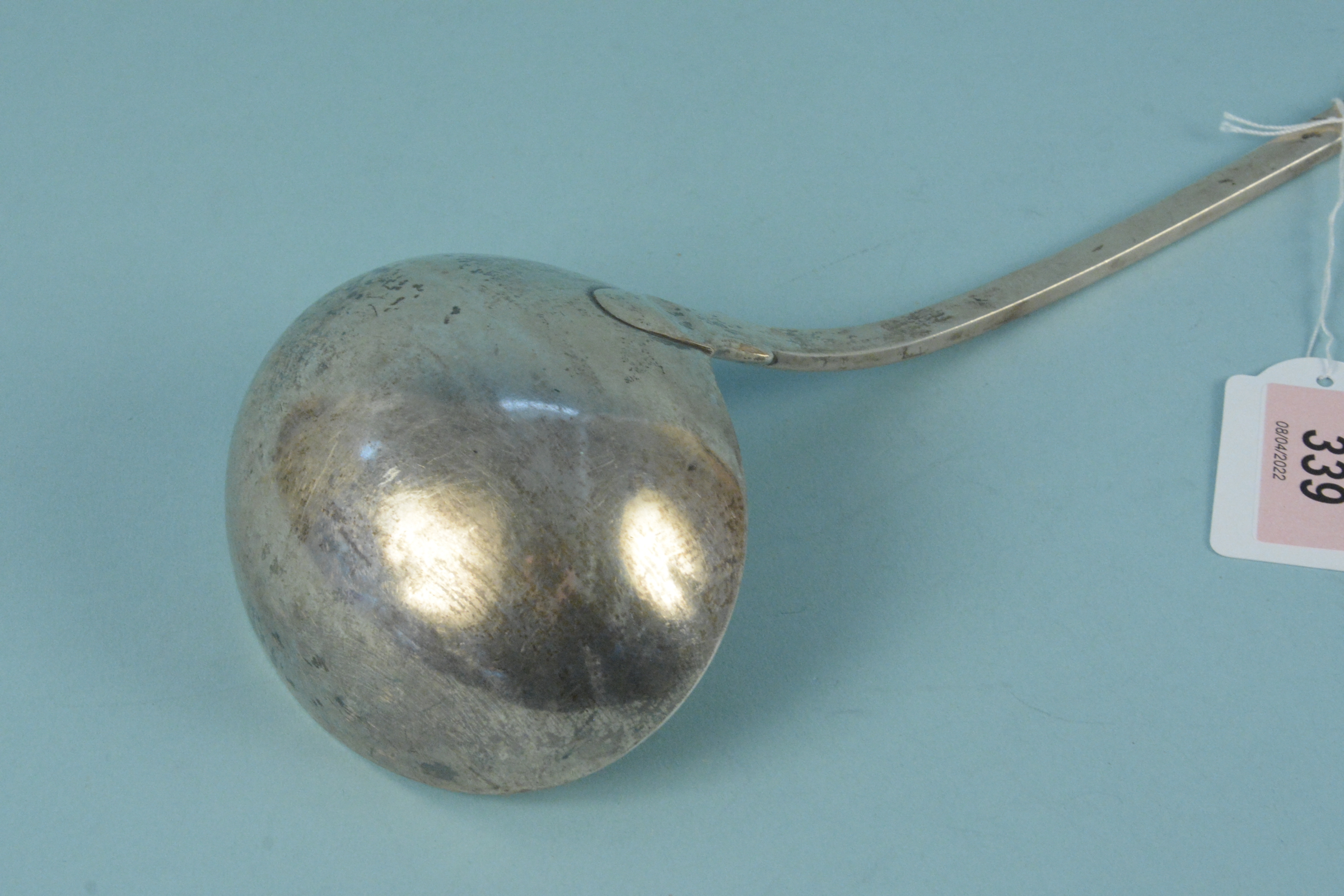 A Georgian silver ladle, hallmarked London 1819, maker William Eley and William Fearn, - Image 2 of 3