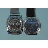 A mixed lot comprising of two late 20th Century stainless steel, centre seconds,