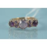 A 9ct gold amethyst set ring with pierced setting, size P, weight approx 3.
