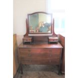 An Edwardian inlaid mahogany dressing table