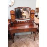 An Art Nouveau inlaid mahogany dressing table