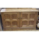 A Victorian pine low two door cupboard