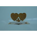 A 15ct and 18ct gold RAF sweetheart brooch,