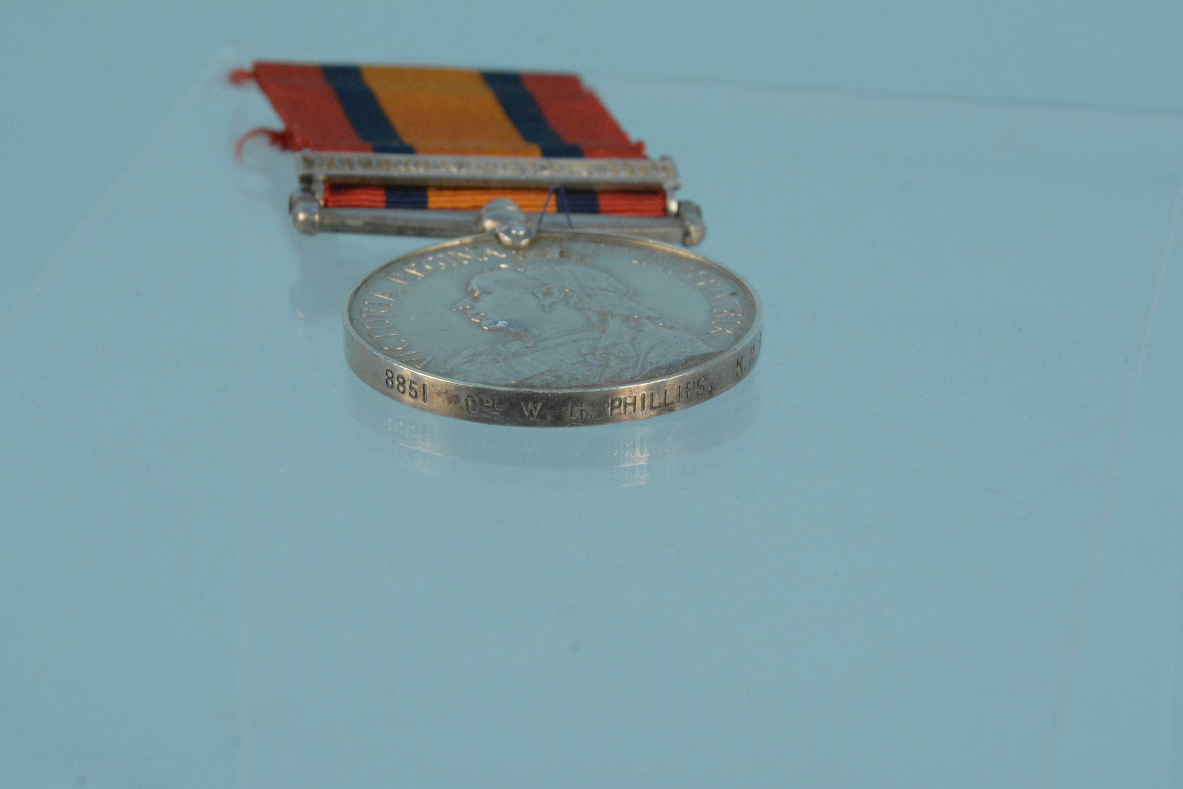 A Q.S.A. medal with Defence of Ladysmith clasp to 8851 Cpl W.G.Phillips K.R.R.C. - Image 3 of 3