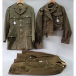 A Royal Anglian No.1 jacket with trousers, a post WWII Officers tunic and an Officers 49 pat B.D.