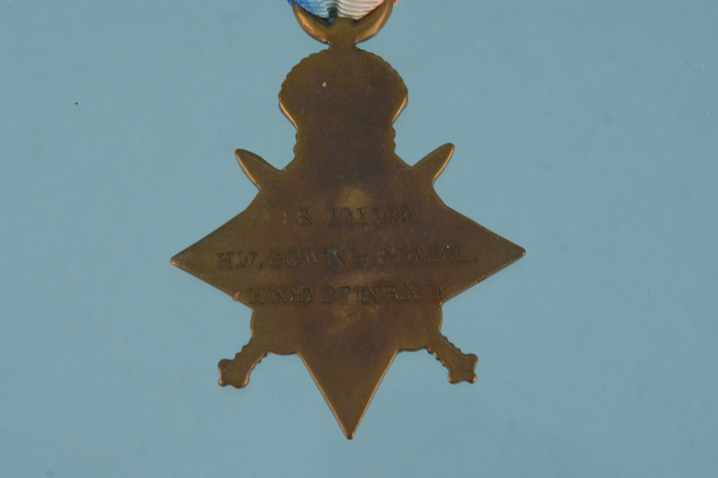 A WWI 1914 Star to SS.101192 H.W.Gowing, STO. ICL. Hood Bttn R.N.D. - Image 3 of 3