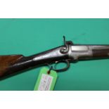 A pin fire (12 bore) single barrel shotgun by Jeffries Norwich with 31" barrel and good working