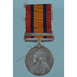 A Q.S.A. medal with Defence of Ladysmith clasp to 8851 Cpl W.G.Phillips K.R.R.C.