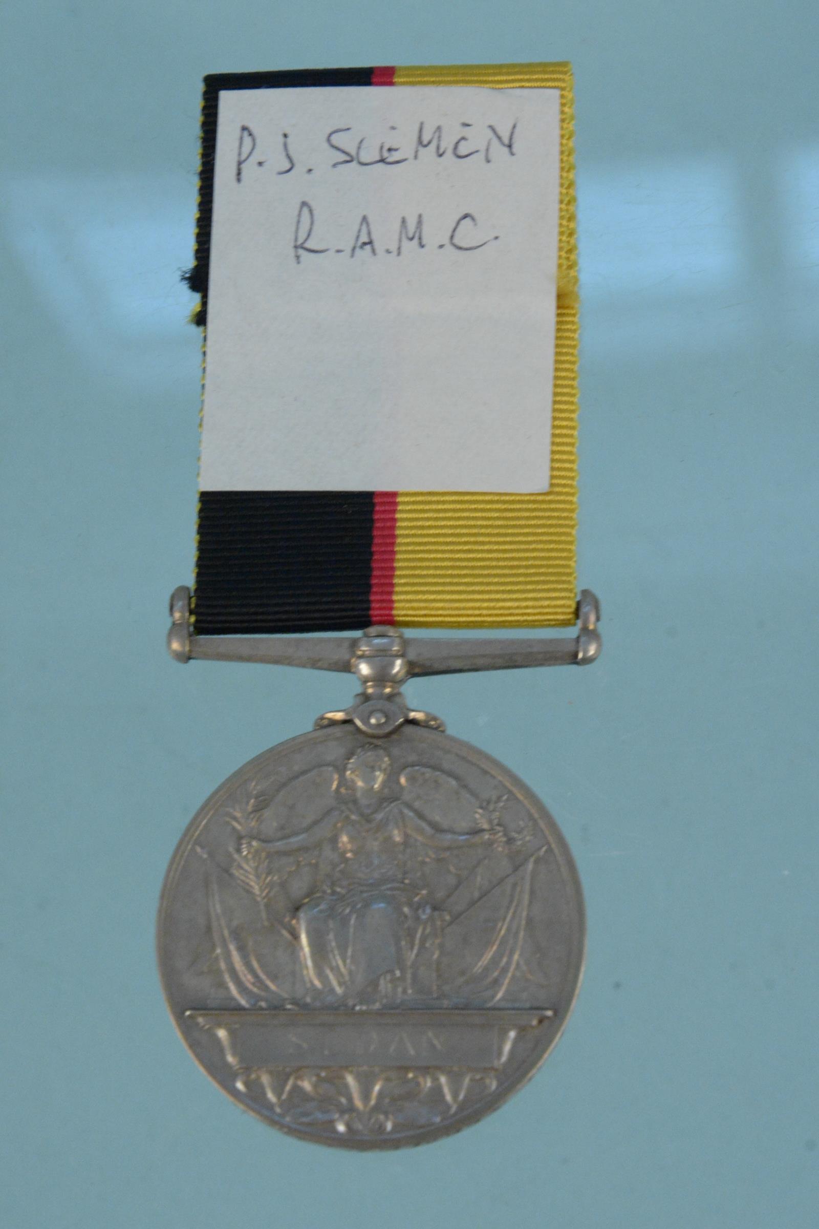 A Queens Sudan medal to 8024 P.J.Slemen R.A.M.C. - Image 2 of 3