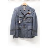 A WWII era R.A.F. 'dress jacket' with wings and medal ribbon (N.B.