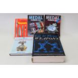 Five military interest books including Cut and Thrust Weapons,