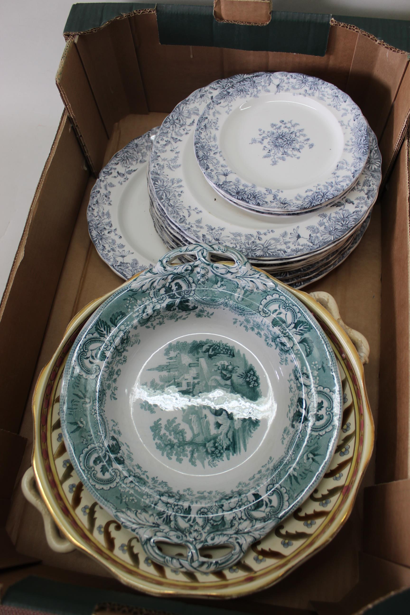 A part Indian Tree pattern dinner/tea service plus Staffordshire soup bowls, dinner plates, - Image 3 of 3