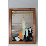 A pine framed 'Vogue' advertising mirror,