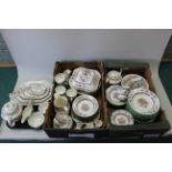 A large selection of Copeland Spode Chinese rose pattern dinner and tea wares (approx one hundred
