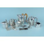 A Picquot ware three piece tea set,