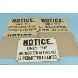 Seven new old stock of enamel small signs, 30cm x 20cm (some mint,