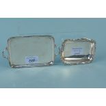 A miniature Victorian silver two handled tray plus a sterling silver dish,