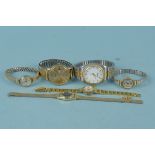 Assorted ladies and gents gold plated wristwatches to include Excalibur and Everite